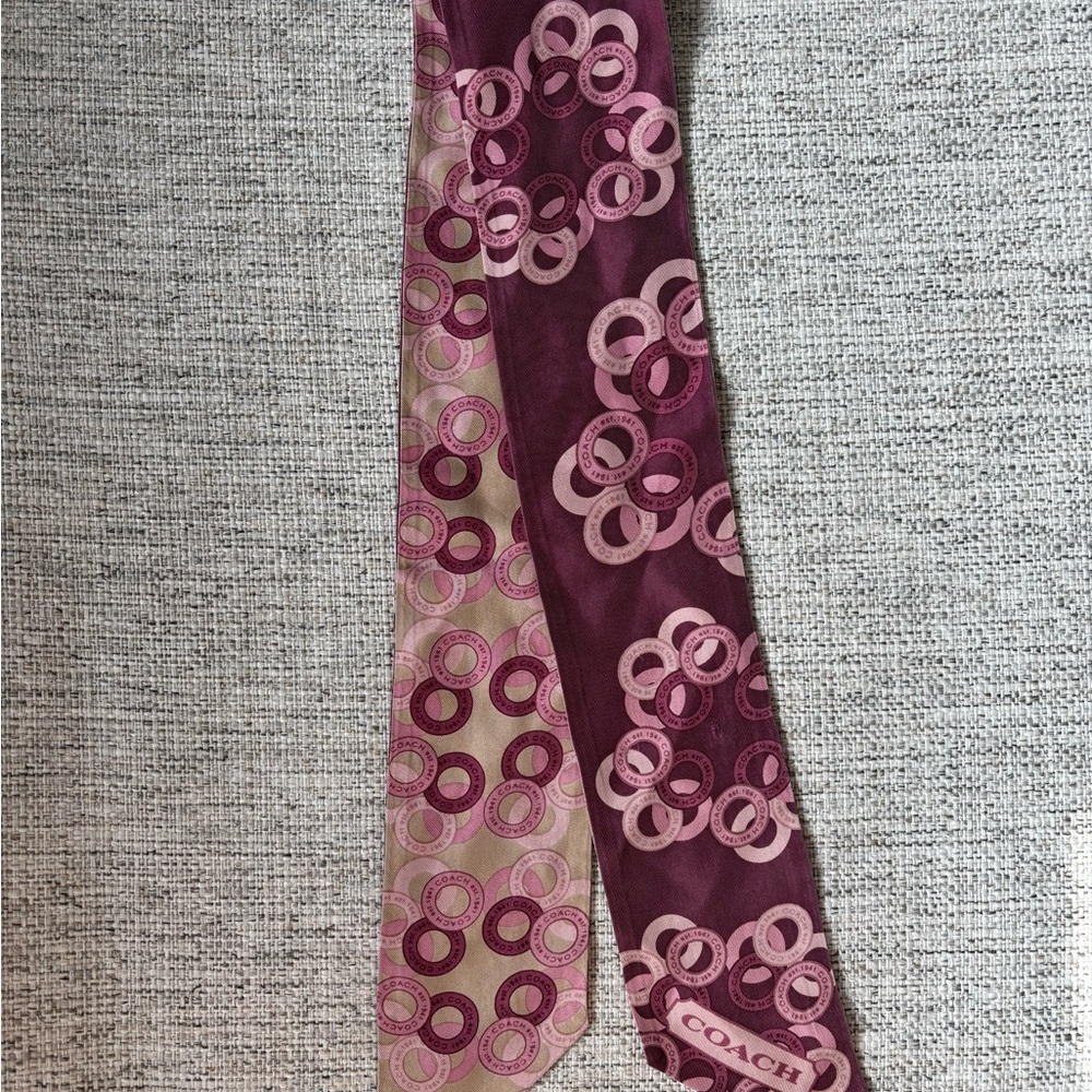 Coach Pink and Purple Circle Pattern Scarf